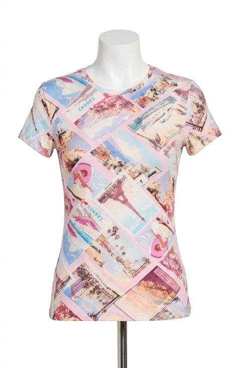 L'AGENCE Tops - NEW L'AGENCE ressi tee shirt in postcard print